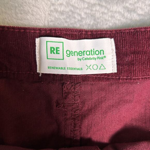 RE Generation Corduroy Burgundy Mini Skirt Womens Small Winter Preppy 90s Retro - Picture 5 of 5